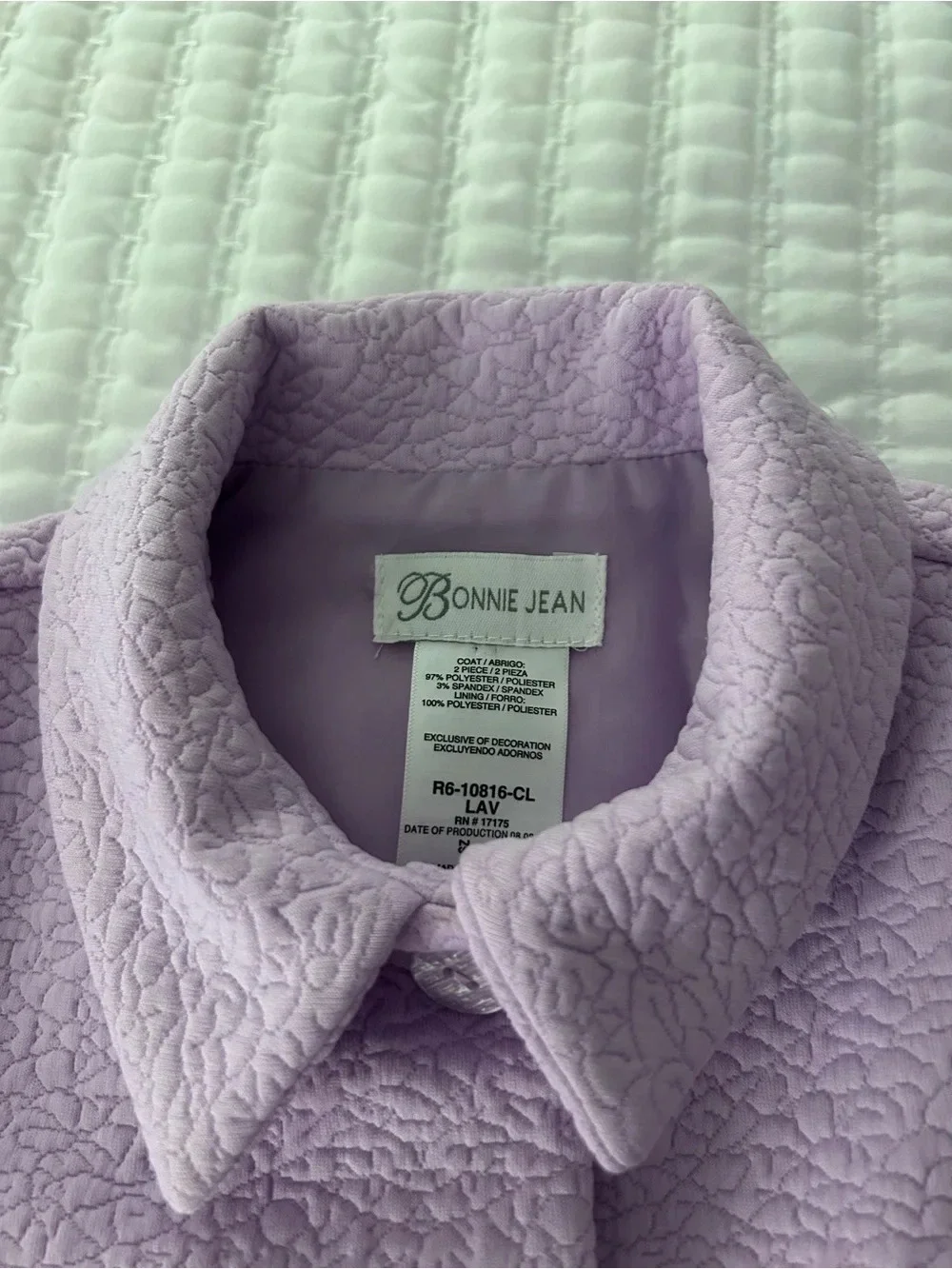 Bonnie Jean Lilac Textured Fit-and-Flare Coat Dress. Size 5T